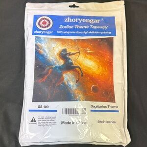 Sagittarius Theme Tapestry - Orange and Blue 59x51 inches SAGITTARIUS THEME